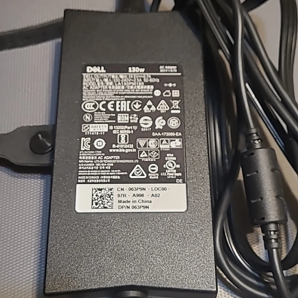Genuine DELL Laptop US Charger AC Adapter 130W 19.5V 6.7A LA130PM190 DP/N 063P9N